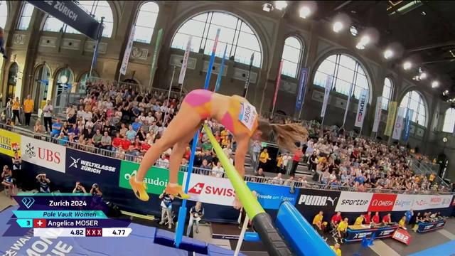 Zurich (SUI), saut à la perche dames: Angelica Moser (SUI) manque de peu le saut à 4m82