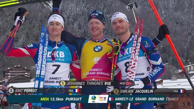 Grand Bornand (FRA), poursuite 12.5 km messieurs: le Norvégien Johannes Thingnes Boe l'emporte