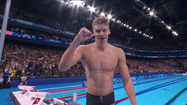 200m brasse, finale: Léon Marchand (FRA) décroche une nouvelle médaille d'or et un record olympique