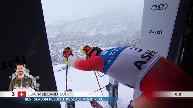 Aspen (USA), slalom messieurs, 1re manche: Loïc Meillard (SUI) en bonne position pour un podium (2e)