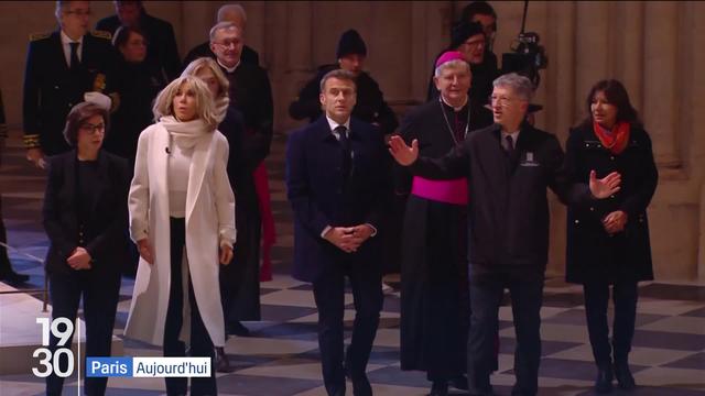 Le président Emmanuel Macron a mené aujourd'hui une visite du chantier de Notre-Dame de Paris