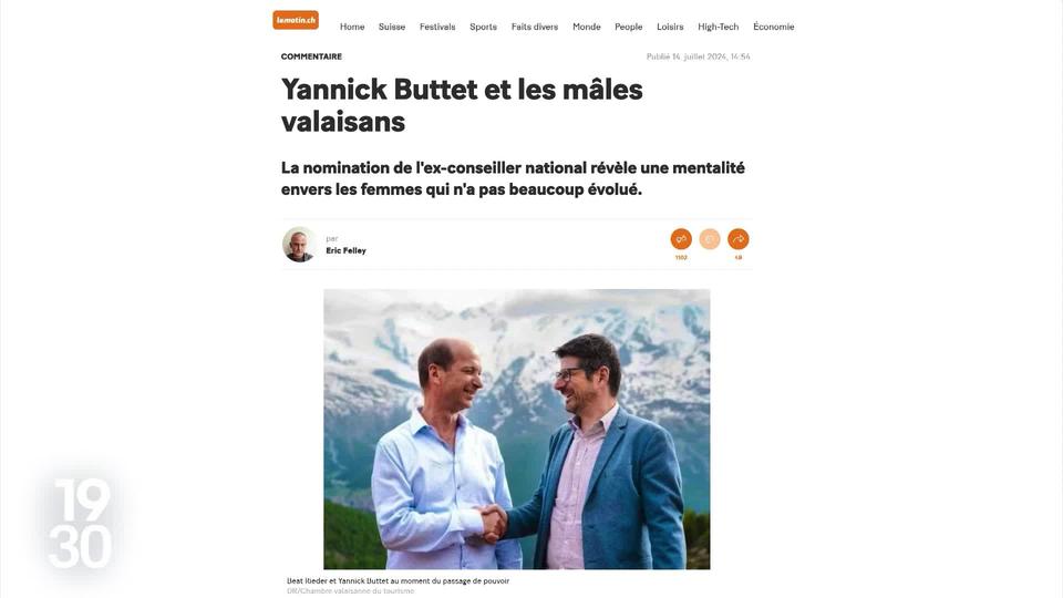 Sessão de crise na Câmara de Turismo de Valais após a nomeação de Yannick Buttet como presidente