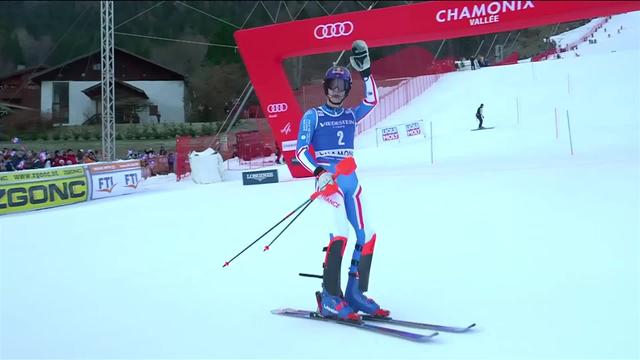 Chamonix (FRA), slalom messieurs, 1re manche: Clément Noël (FRA) en tête après la première manche