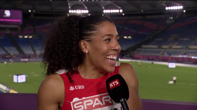 Rome (ITA), 100m, finale dames: Kambundji (SUI) à l’interview