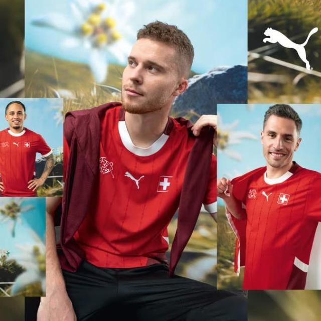 Le maillot Away 2024 de la Suisse sur le site web de Puma, [https://eu.puma.com/ch/fr/home]