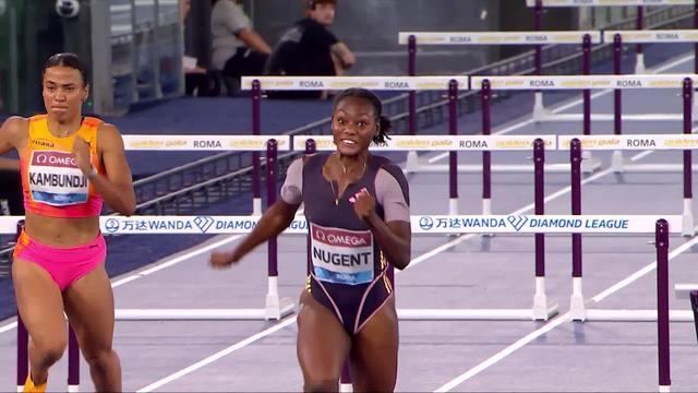 Rome (ITA), 100m haies dames: Ditaji Kambundji (SUI) termine 7e en 12.78, Ackera Nugent (JAM) s'impose en 12.24