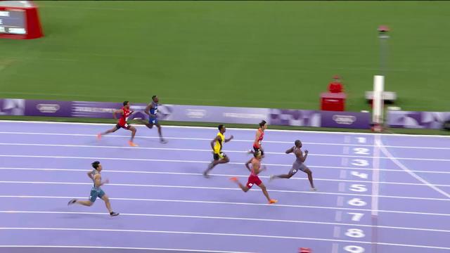 200m, séries messieurs: William Reais (SUI) termine dernier d'une série remportée par Noah Lyles (USA)