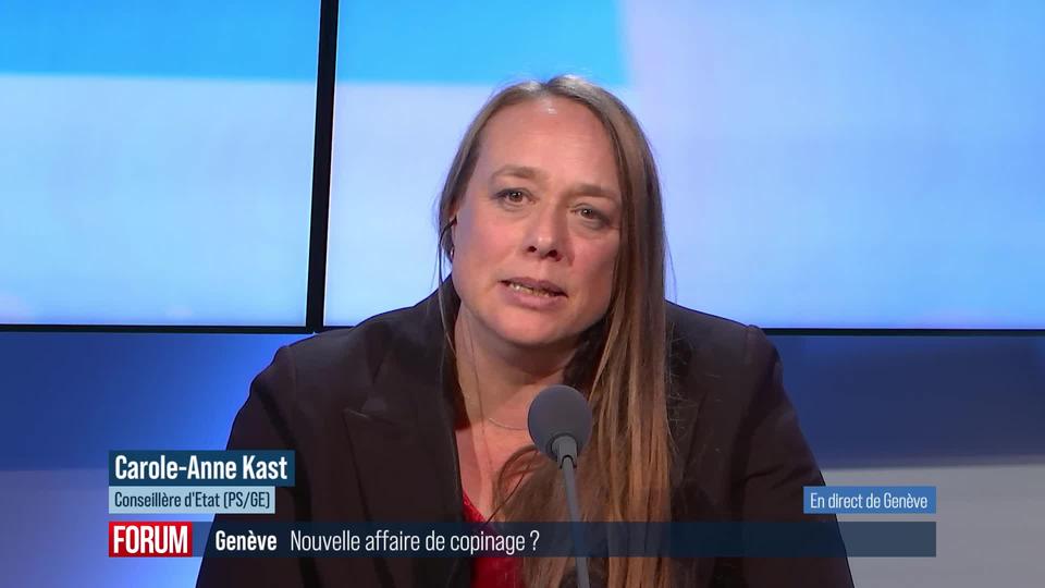 Nouvelle accusation de ‘‘copinage’’ visant un membre du gouvernement genevois: interview de Carole Anne-Kast (vidéo)