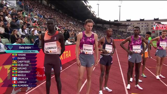 Oslo (NOR), 5000m messieurs: record de Suisse pour Dominic Lobalu en 12'50"90