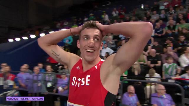 Glasgow (GBR), 1000m heptathlon messieurs: Simon Ehammer (SUI) décroche son premier titre de champion du monde
