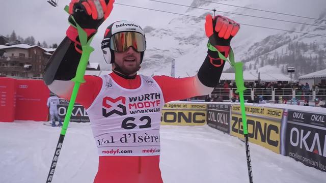 Val d'Isère (FRA), géant messieurs, 1re manche: Luca Aerni (SUI), 30e, se qualifie sur le fil