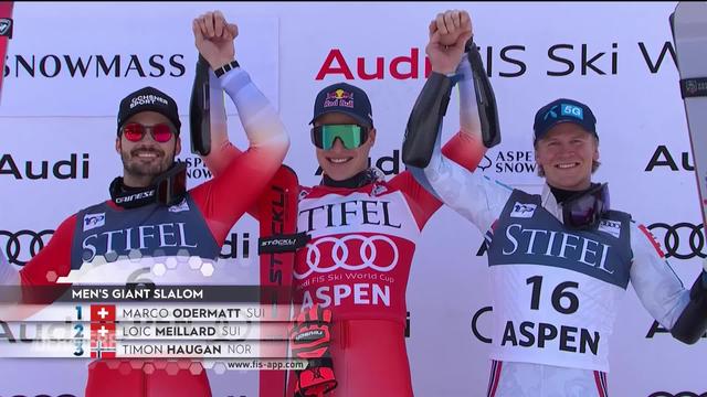 Ski alpin, Slalom géant Aspen (USA): Marco Odermatt (SUI) et Loïc Meillard (SUI) encore devant