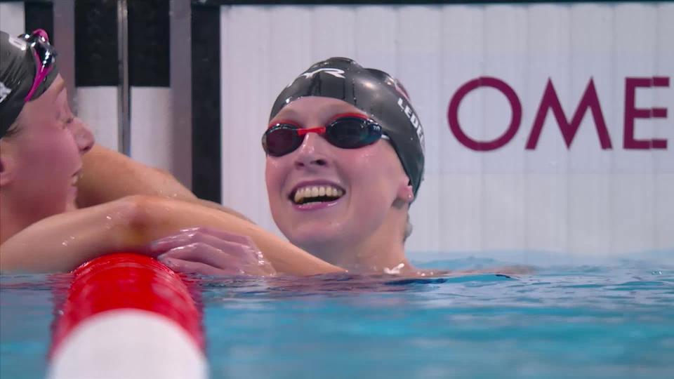 800m nage libre, finale dames: K. Ledecky (USA) marque l'histoire en remportant la 9ème médaille olympique de sa carrière