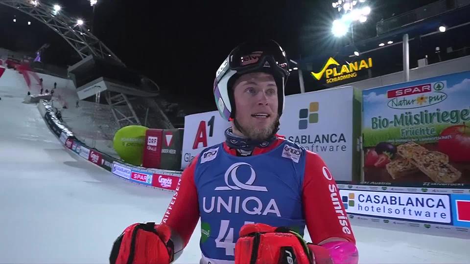 Schladming (AUT), géant messieurs, 1re manche: Fadri Janudin (SUI)