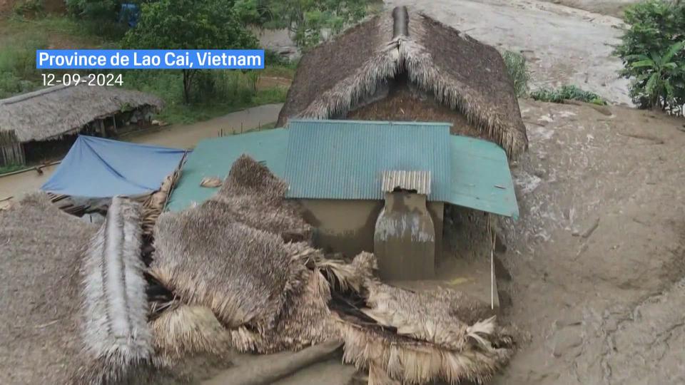 Au Vietnam, un glissement de terrain a rasé un village lors du passage du typhon Yagi