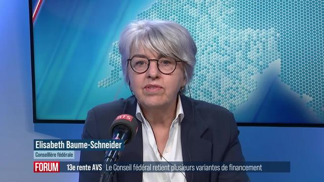 Le Conseil fédéral annonce le plan de financement de la 13e rente AVS: interview d'Elisabeth Baume-Schneider