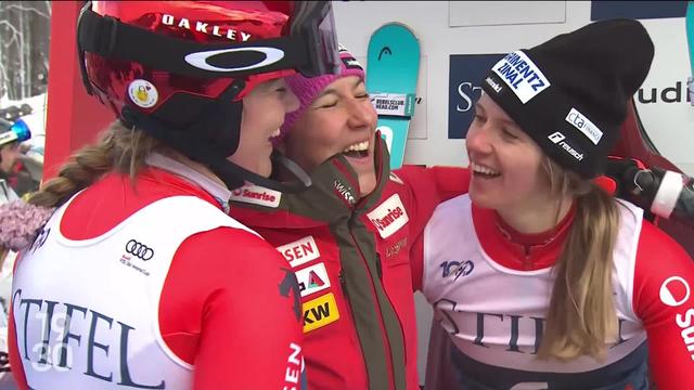 Incroyable Camille Rast. La Valaisanne a remporté le slalom de Coupe du monde de Killington devant Wendy Holdenenr