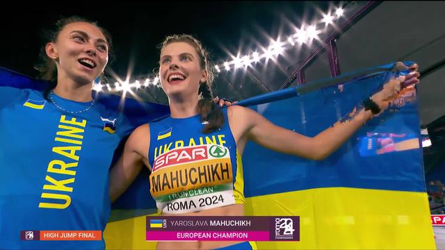 Rome (ITA), hauteur, finale dames: Mahuchikh (UKR) survole le concours et s’offre le titre européen