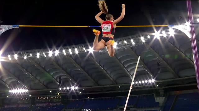 Rome (ITA), saut à la perche, finale dames: Angelica Moser (SUI) s’offre un titre européen et un record de Suisse (4.78m)