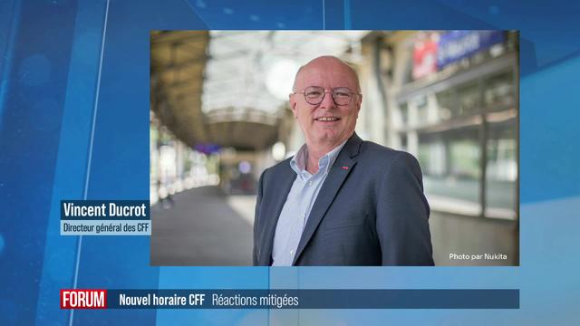 La Suisse romande pénalisée par le nouvel horaire CFF? Interview de Vincent Ducrot