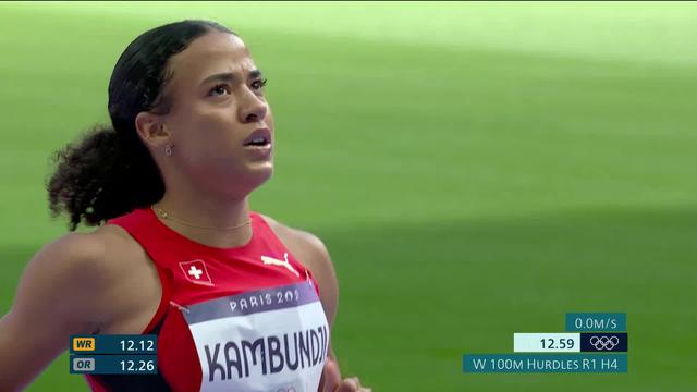 100m haies, séries dames: Ditaji Kambundji (SUI) prend la troisième place de sa série et se qualifie pour les demi-finales