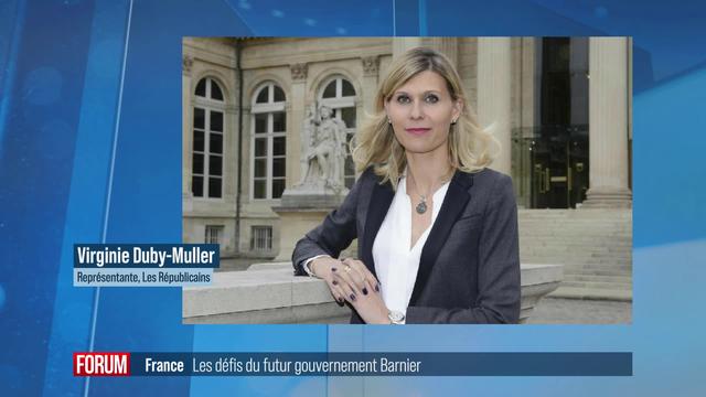 Les défis qui attendent le futur gouvernement Barnier en France: interview de Virginie Duby-Muller