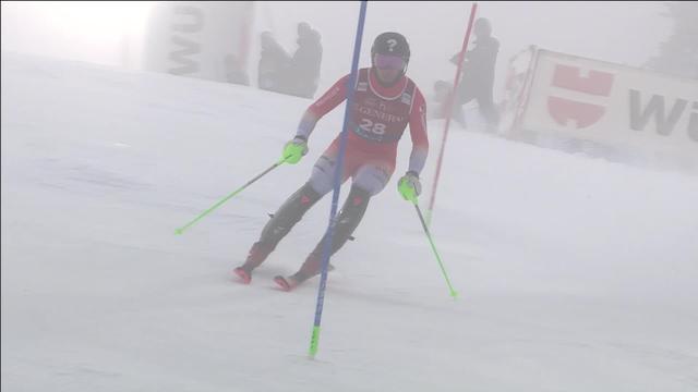 Levi (FIN), slalom messieurs, 1re manche: excellente manche du Genevois Tanguy Nef (SUI) 6e