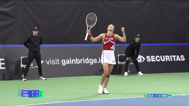 Bienne, V. Golubic (SUI) – M. Ristic (SRB) (6-2, 6-3): Golubic fait le break, la Suisse mène 2-0