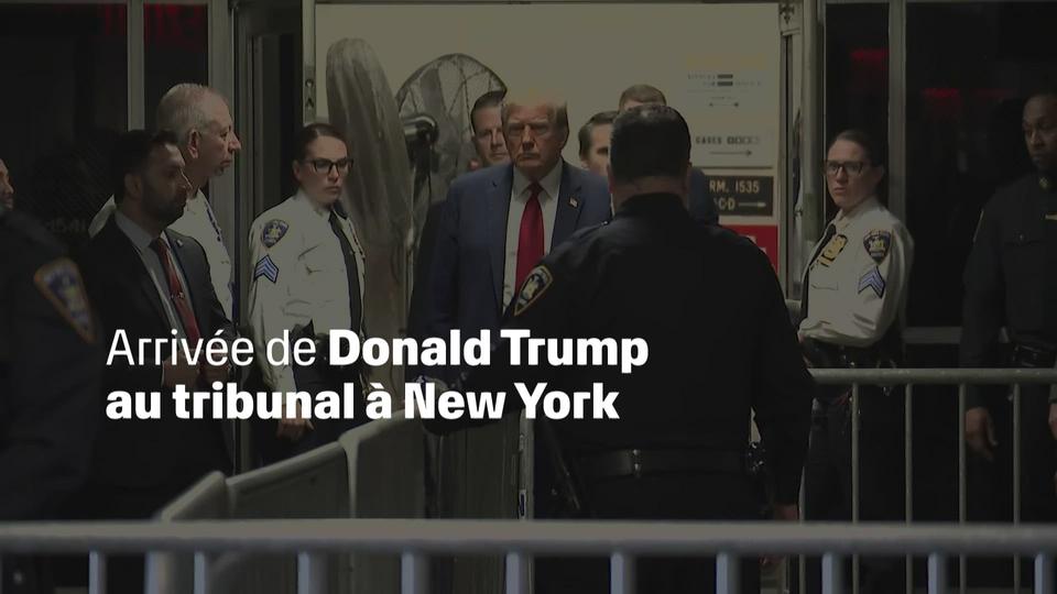 Arrivée de Donald Trump au tribunal à New York