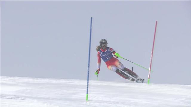 Levi (FIN), slalom dames, 1re manche: Camille Rast (SUI) prend la 7e place de la manche