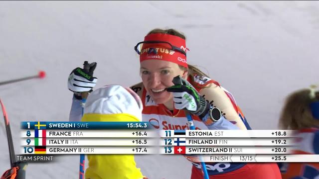 Davos (SUI), Sprint libre par équipe dames: la Suisse sur la troisième marche du podium