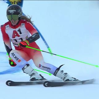 Semmering (AUT), géant dames, 1re manche: Camille Rast (SUI) en difficulté sur ce tracé