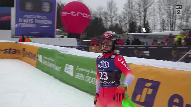 Kranjska Gora (SLO), slalom dames, 2e manche: Camille Rast (SUI) dans le Top-10