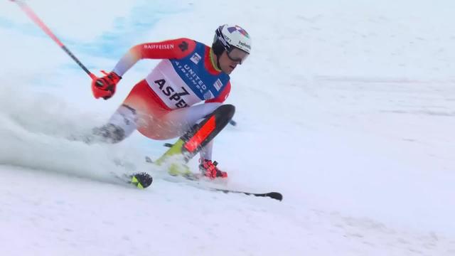 Aspen (USA), slalom messieurs, 2e manche: grosse faute de Daniel Yule (SUI) qui termine 28e
