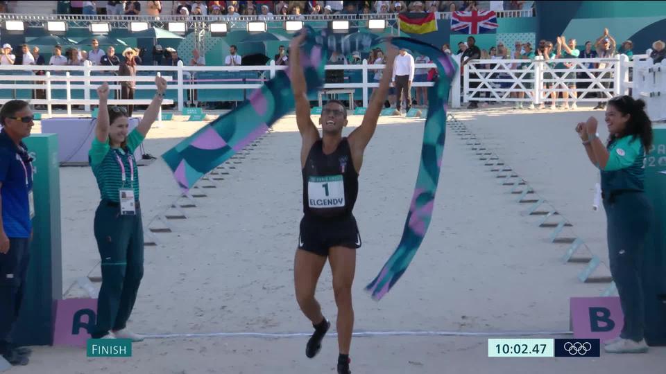 Finale messieurs, laser run: Alexandre Dällenbach (SUI) craque et termine cette finale à la 14e place