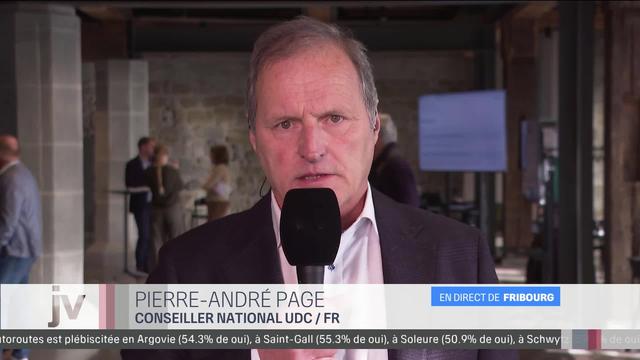 Pierre-André Page (UDC-FR): "Je suis assez choqué que la population dise pour l’instant non aux projets autoroutiers" (vidéo)