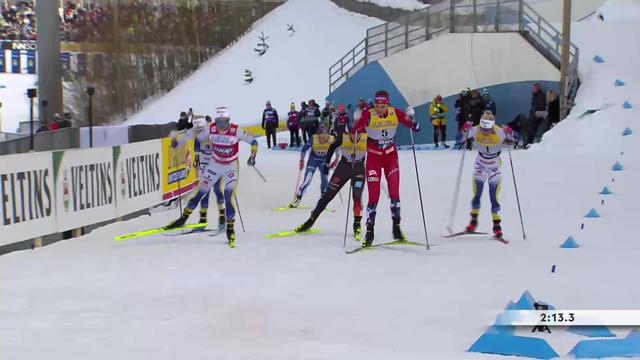 Lahti (FIN), finale sprint dames: victoire de la Norvégienne Kristine Stavaas Skistad, l'Allemande Coletta Rydzek 2e et la Suédoise Maja Dahlqvist 3e