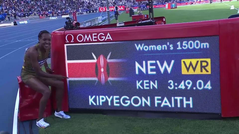 Paris (FRA), 1500m dames: Kipyegon (KEN) bat le record du monde