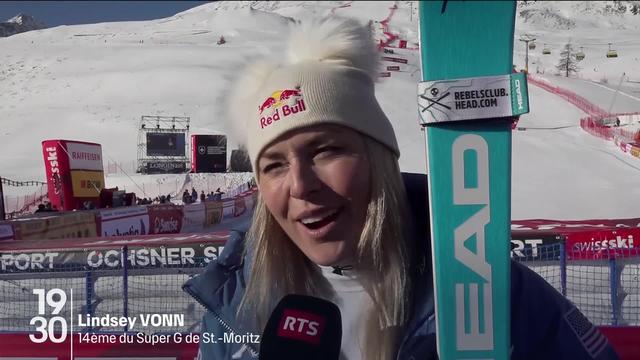 L’Américaine Lindsey Vonn a pris samedi la 14ème place du super-G de Saint-Moritz. Un retour réussi pour la légende du ski, après 6 ans sans compétition