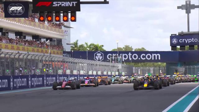 GP de Miami (#6), course sprint: Max Verstappen (NED) remporte la course sprint, Leclerc (MON) et Perez (MEX) complètent le podium