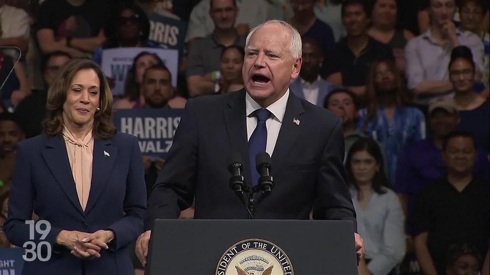 Premier meeting hier soir pour Tim Walz, le colistier de Kamala Harris