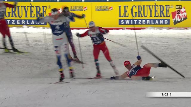 Tour de Ski: l'Obwaldien Janik Riebli chute dans sa demi-finale du sprint à Davos
