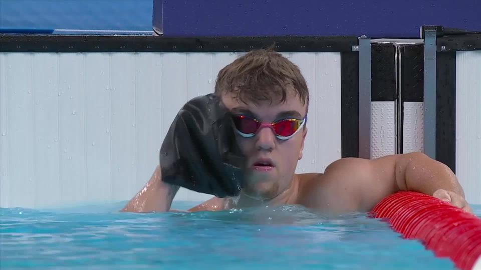 Paralympiques, natation, 100m brasse messieurs: Leo McCrea (SUI) finit 1er