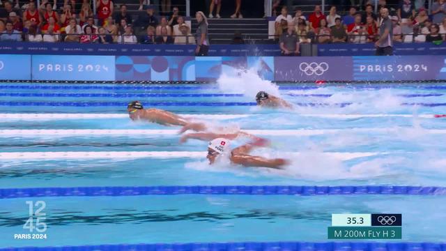 Bonne nouvelle dans le clan suisse, Noé Ponti s'est qualifié pour les demi-finales du 200m papillon