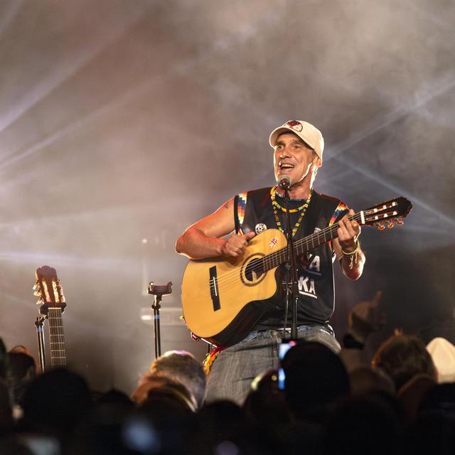 L'artiste Manu Chao en spectacle le 17.09.24 à Vitry sur Seine près de Paris [Keystone - Andre Pain]