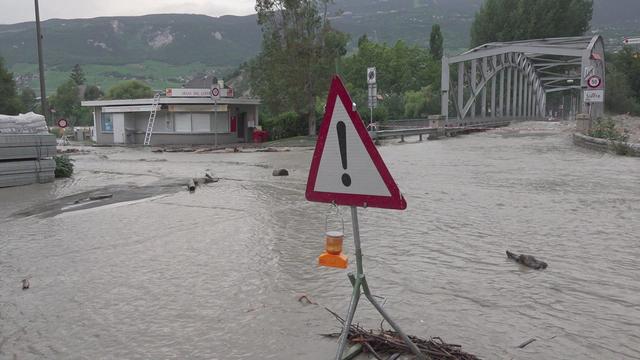 Le Rhône en crue à Chippis