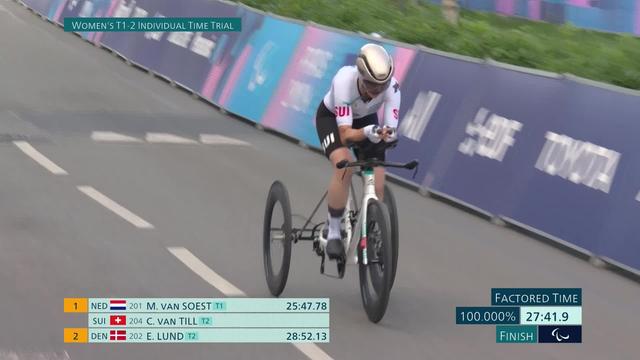 Cyclisme - tricycle, Contre-la-montre individuel Femmes T1-2 : la Genevoise Celine van Till (SUI) décroche la médaille d'argent derrière Marieke van Soest (NL)