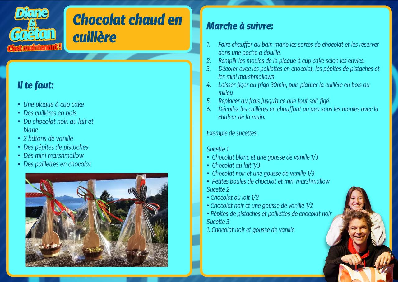 Chocolat chaud en cuillère. [RTS]