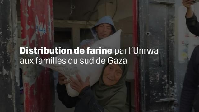 Distribution de farine aux familles du sud de Gaza