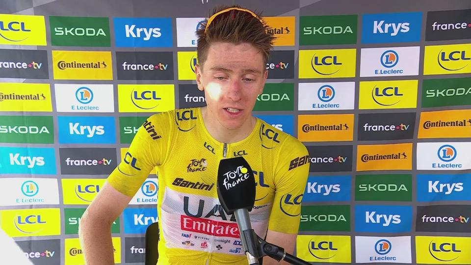 Cyclisme, Tour de France, 15e étape: Tadej Pogacar (SLO) à l'interview après sa victoire